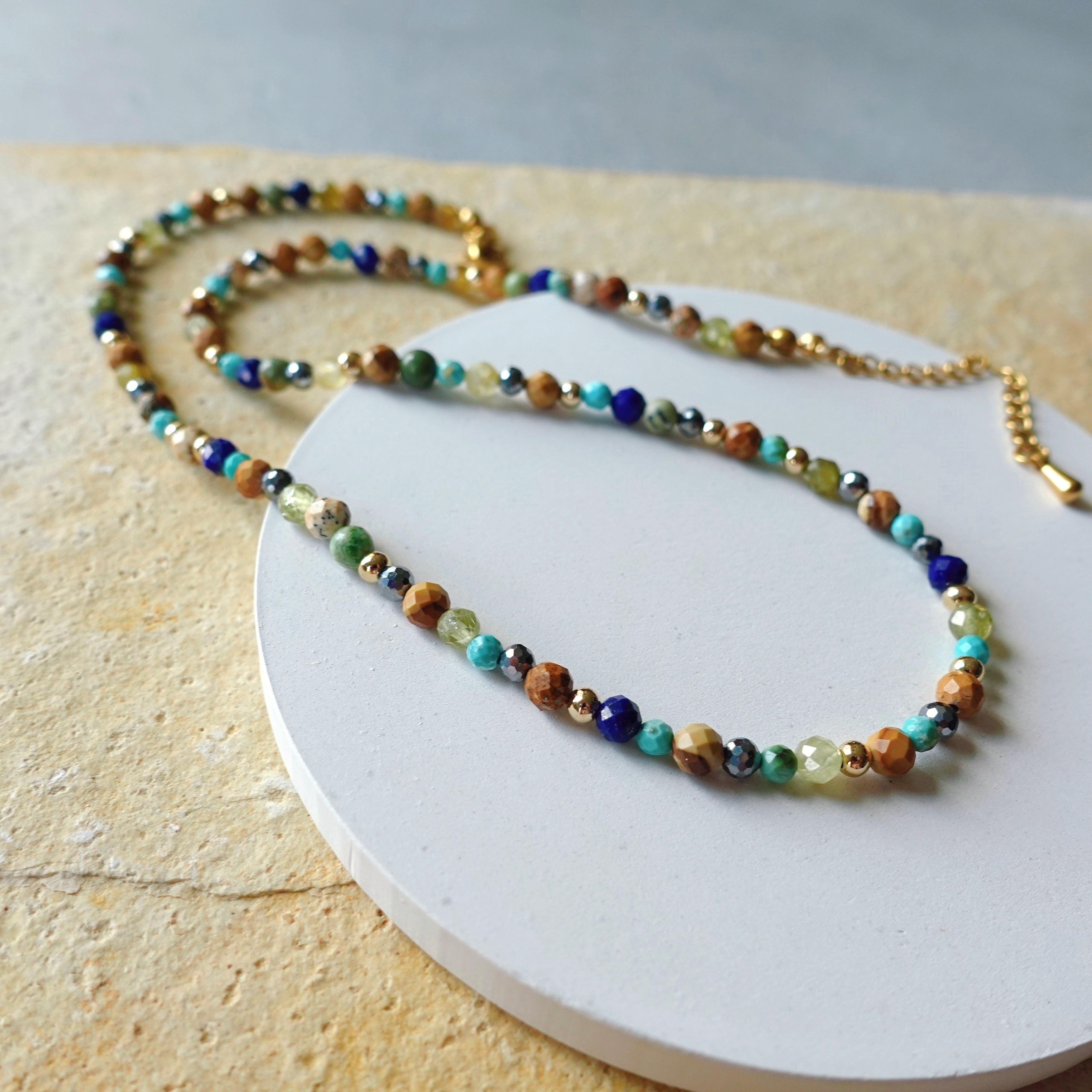 単品 ラピスラズリ エスニックネックレス   ∕ ターコイズ  サージカルステンレス