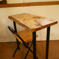 自然形 ひのきアイアンテーブル・イスセット 12－17 机・デスク