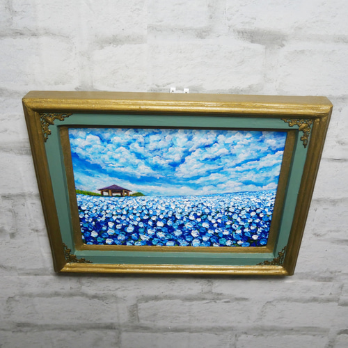 風と光の物語｜100万本のネモフィラ「花の丘」油彩画 インテリアアート