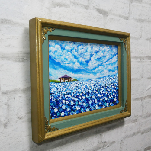 風と光の物語｜100万本のネモフィラ「花の丘」油彩画 インテリアアート