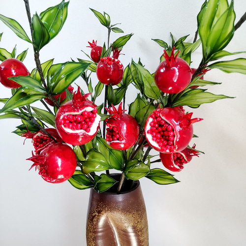 ザクロ♡ザクロの実♡ディップアート♡アメリカンフラワー♡限定品