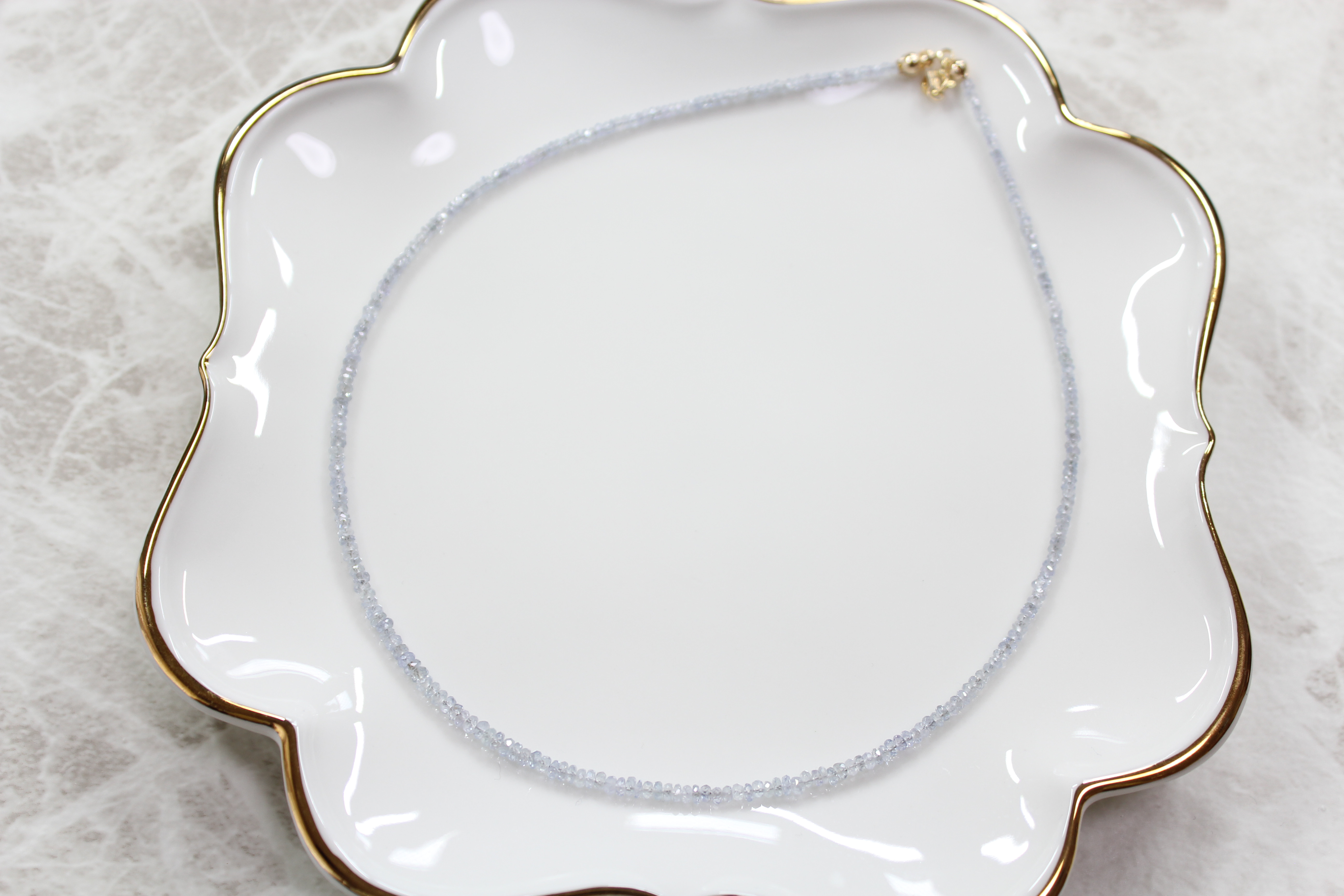 No.417 非加熱ホワイトブルーナチュラルサファイアのネックレス