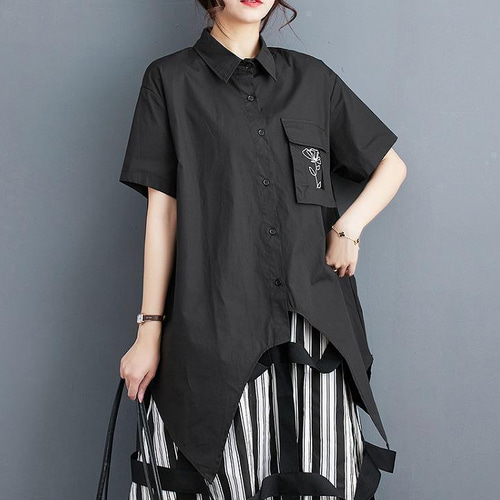 大きいサイズ レディース トップス シャツ 春夏 新品 半袖 イ