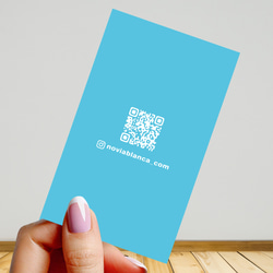 【受注後制作】フォント・背景色を選べる ペット名刺 『両面版』 50枚 ホワイトラインフラワー 12枚目の画像