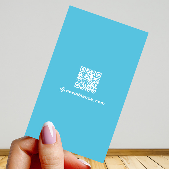 【受注後制作】フォント・背景色を選べる ペット名刺 『両面版』 50枚 ホワイトラインフラワー 12枚目の画像