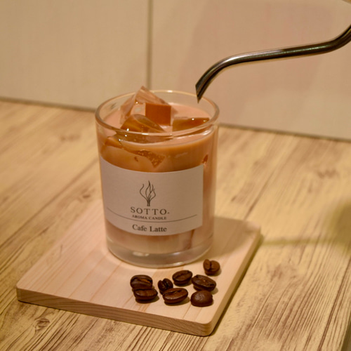 カフェラテ キャンドル コーヒー の香り ソイキャンドル アロマ キャンドル カフェラテキャンドル アロマキャンドル コーヒーの香り 木芯