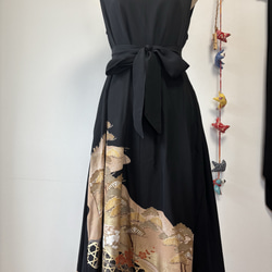 留袖リメイクワンピース　着物リメイクワンピース 4枚目の画像