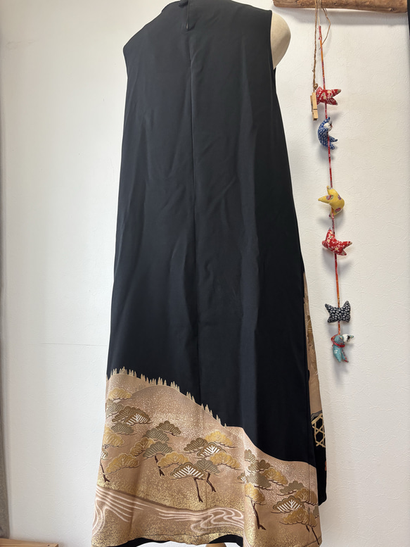 留袖リメイクワンピース　着物リメイクワンピース 7枚目の画像