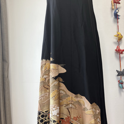 留袖リメイクワンピース　着物リメイクワンピース 2枚目の画像