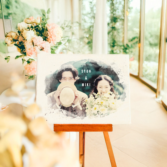 ウェルカムボード】水彩風 結婚式 キャンバス ウェルカム