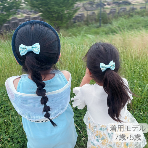 送料無料】親子お揃いインド刺繍リボンヘアゴム3点セット ヘアゴム