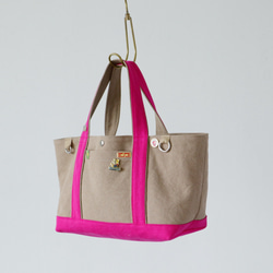 canvas tote bag (mushroom & pink) 3枚目の画像