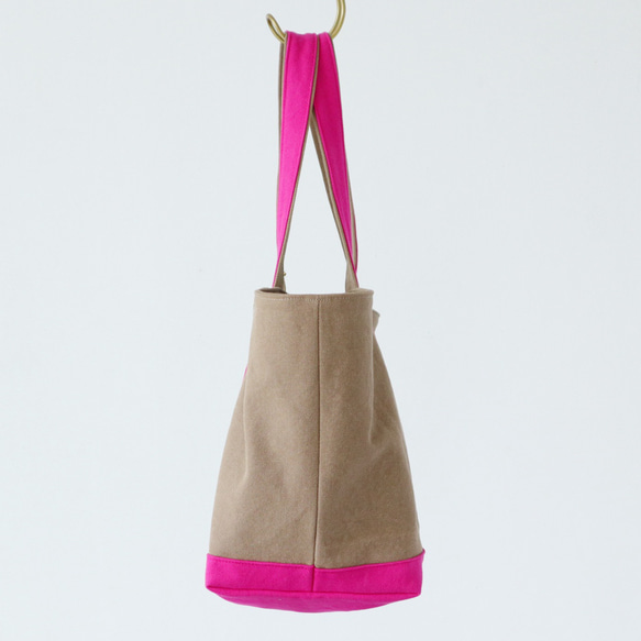 canvas tote bag (mushroom & pink) 7枚目の画像