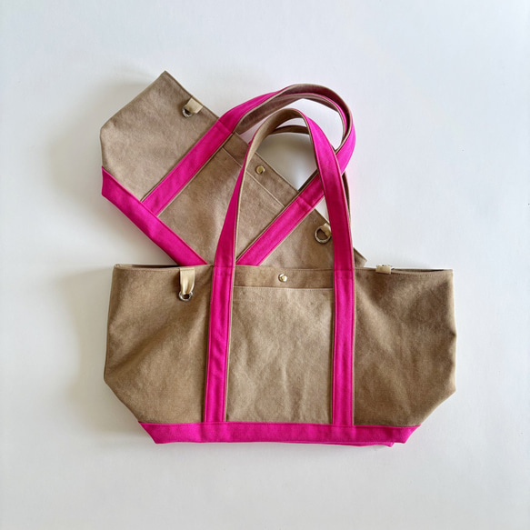 canvas tote bag (mushroom & pink) 17枚目の画像