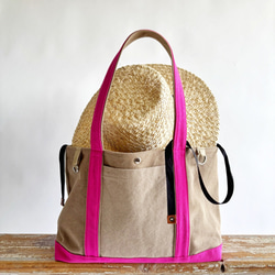 canvas tote bag (mushroom & pink) 16枚目の画像