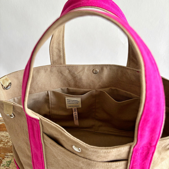 canvas tote bag (mushroom & pink) 14枚目の画像