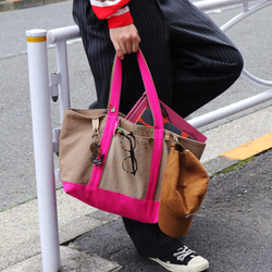 canvas tote bag (mushroom & pink) 9枚目の画像
