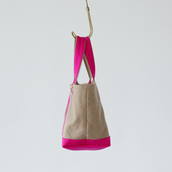 canvas tote bag (mushroom & pink) 4枚目の画像
