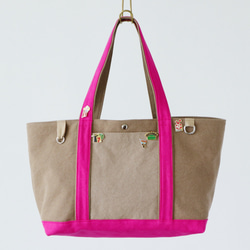 canvas tote bag (mushroom & pink) 5枚目の画像