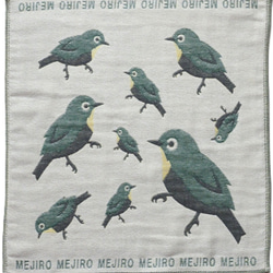 ToriTori大阪泉州製４重ガーゼハンカチ　メジロ　サイズ34ｃｍ角　綿100％　大阪泉州製 2枚目の画像