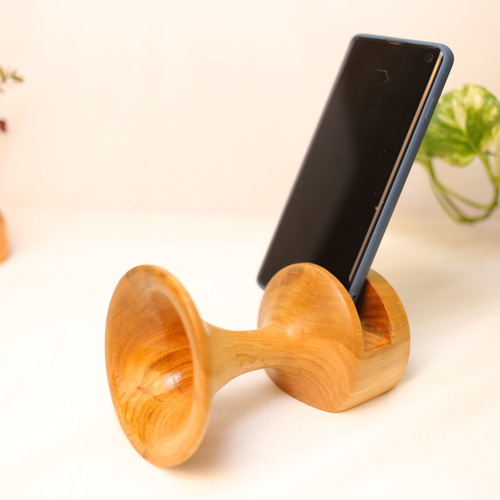 KAZU工房　ウッドスピーカー　山桜　スマホすぴーかー 6月4日 22時 販売開始】山桜：職人手作り無垢材スマホスピーカー