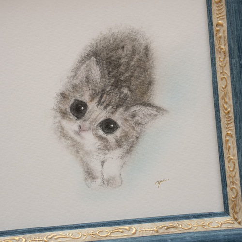 イラスト原画 「見上げる猫」 見上げる猫イラスト - No: 2209860｜無料イラスト・フリー素材