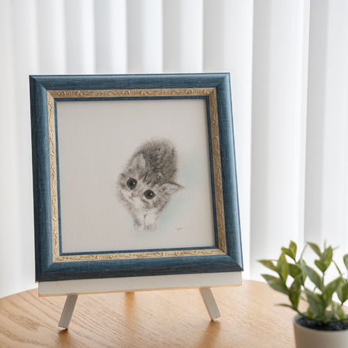 イラスト原画 「見上げる猫」 見上げる猫イラスト - No: 2209860｜無料イラスト・フリー素材