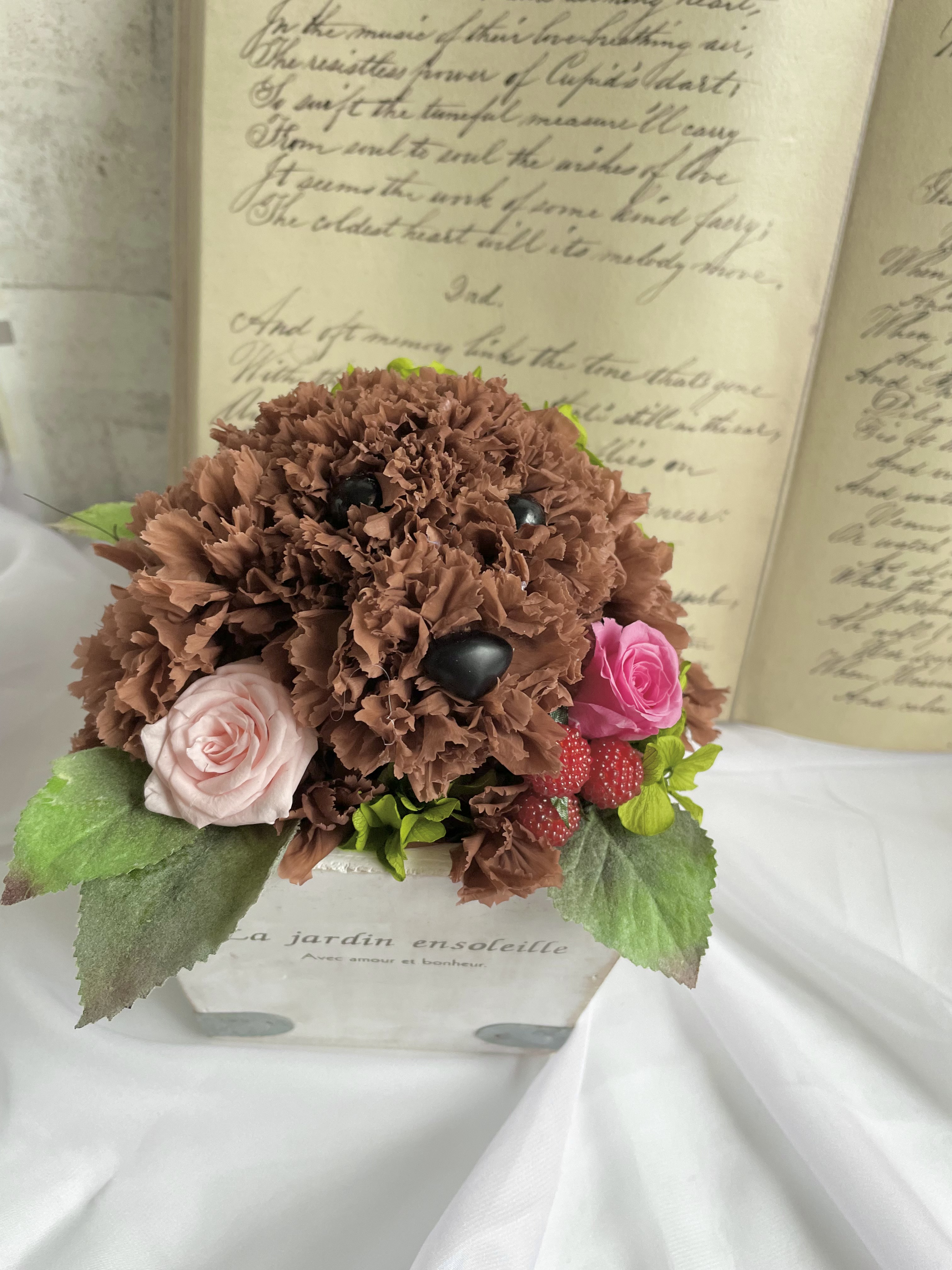 フラワーペットプードル(カーネーションの犬)虹の橋　犬好き　うちの子