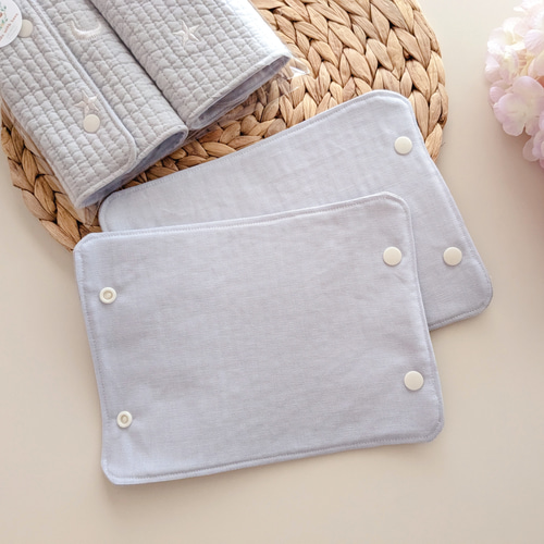 ヌビ生地ムーンスターの刺繍のよだれカバー グレー サッキングパッド