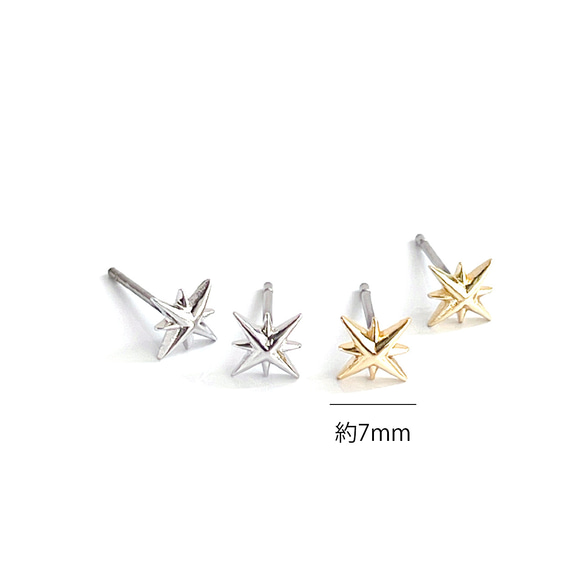 eje769 [1對] 立體北極星造型耳環 第9張的照片