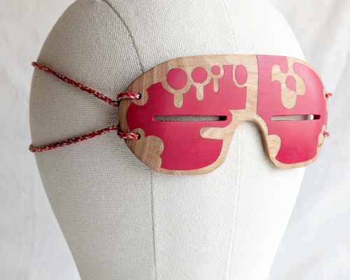 【アンティーク】昭和レトロ 丸型 サングラス 遮光眼鏡 古道具 コレクション 古来の遮光器】雪眼鏡（サングラス） 柄7 その他ファッション