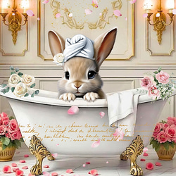 オリジナル 生地 ブロックデザイン ハンドメイド素材 クラフト ウサギ