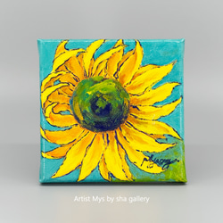 原画 アクリル画 キャンバスアート｜ひまわりの絵｜13cm×13cm