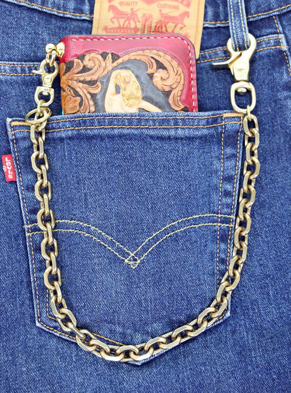 ソリッドブラス極太ウォレットチェーン 1枚目の画像