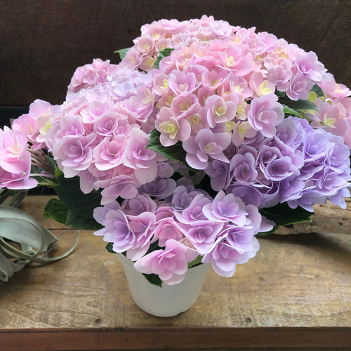 フロレンティーナ♡ピンクマーブル♡アジサイ♡紫陽花 アートフラワー