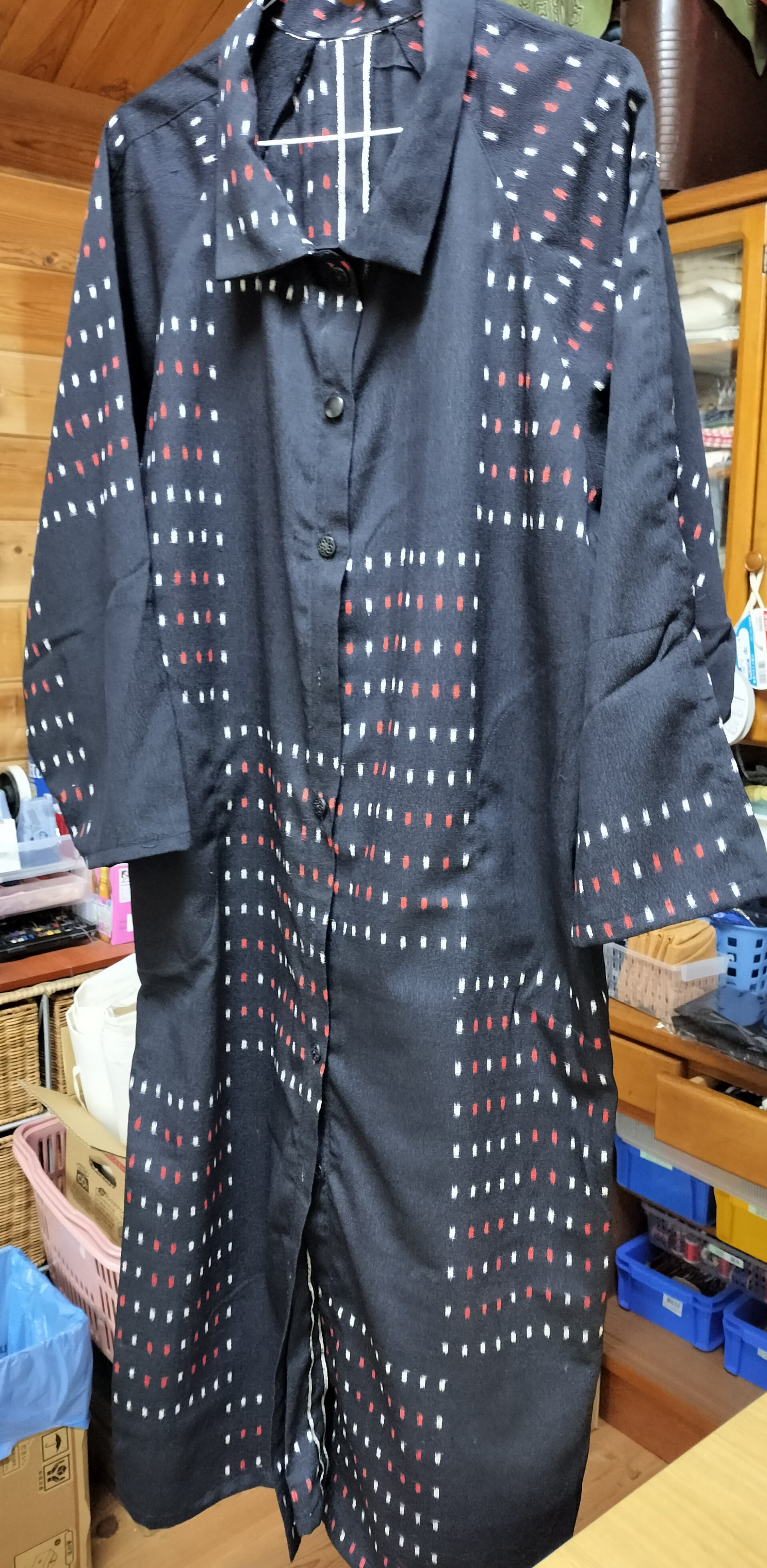 347  夏着物リメイクロングコート