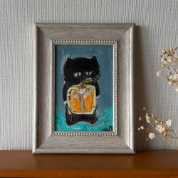 絵画。原画【かわいい熊が好奇心を持って池のアヒルを見ている