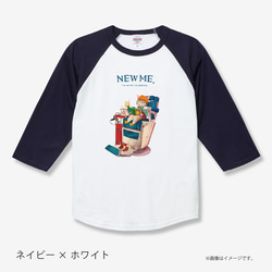 「NEW ME 散髪中のネコ」安心のクオリティ／リラックス七分袖Tシャツ【送料無料】 4枚目の画像