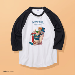 「NEW ME 散髪中のネコ」安心のクオリティ／リラックス七分袖Tシャツ【送料無料】 1枚目の画像