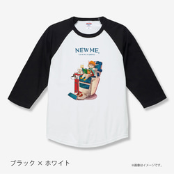 「NEW ME 散髪中のネコ」安心のクオリティ／リラックス七分袖Tシャツ【送料無料】 3枚目の画像
