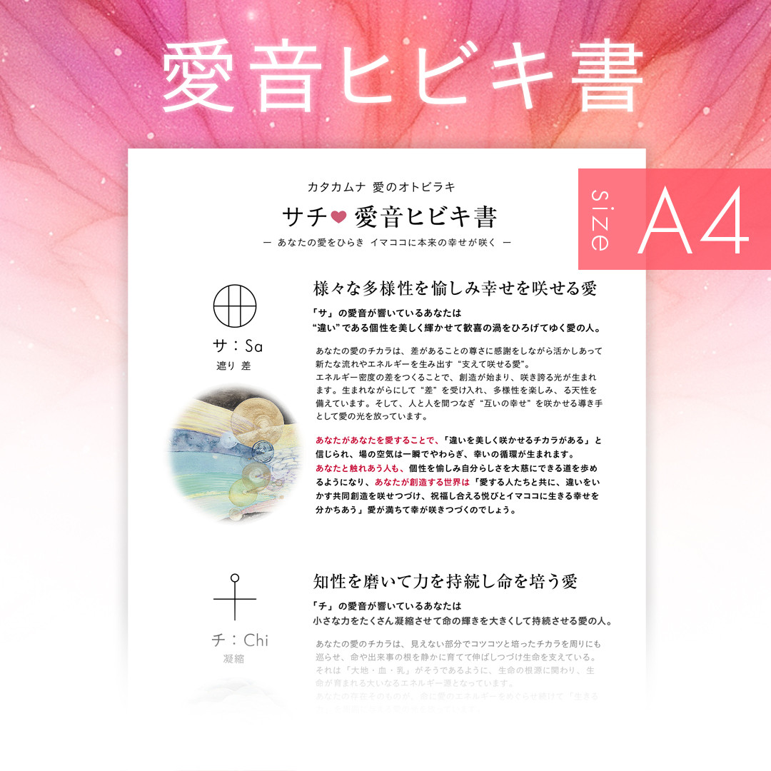 【お名前解説書】愛音（カノン）のヒビキ書 / カタカムナ