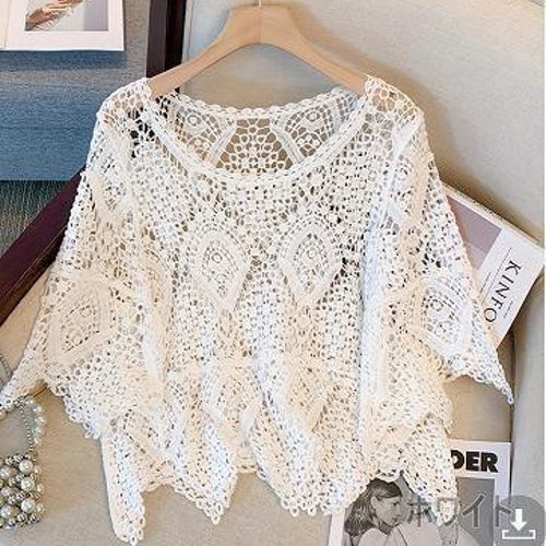 大きいサイズ レディース レース トップス 重ね着 編み 春夏 秋 新品