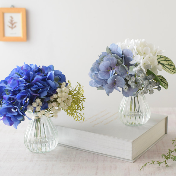 選べる♪かすみ草と紫陽花のフェイクウォーターアレンジ＊Creema限定 2枚目の画像
