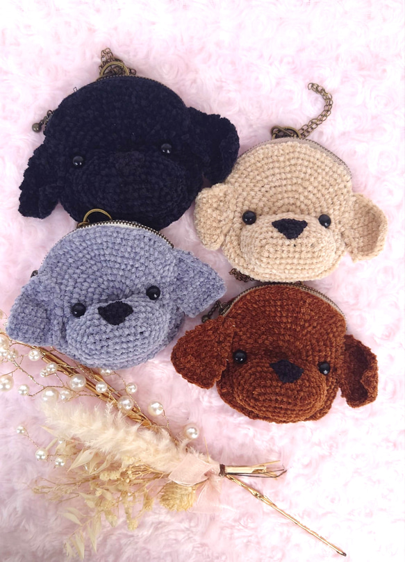 小物入れになる　わんちゃん　バックチャームポーチ 1枚目の画像