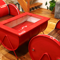 ドラム缶リメイクテーブル 開閉式 机・デスク SEA FLOWER 通販