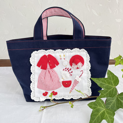 お弁当袋3点セット(ローズピンクレース付き花柄)コップ袋、お