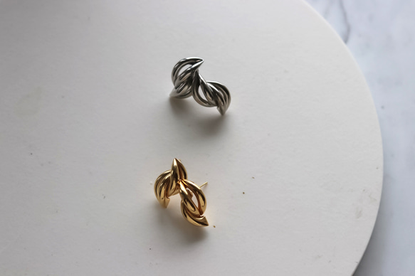 Knot  gold  14kgfピアス｜イヤリング｜アレルギー対応 6枚目の画像