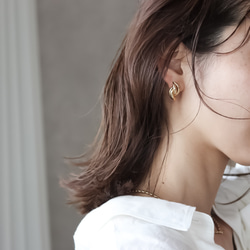 Knot  gold  14kgfピアス｜イヤリング｜アレルギー対応 9枚目の画像