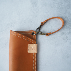 プレゼントにもオススメ♪《本革》イニシャル付き・ソフトなメガネケース3色◆ストラップ付きに変更可 11枚目の画像