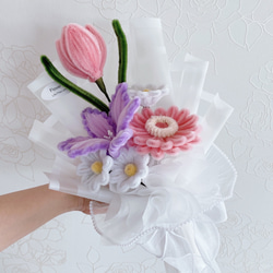 モールフラワー/チューリップ ミニブーケ 一輪 母の日 卒園 卒業 お